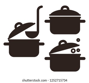 Cooking pot set isolated on white background