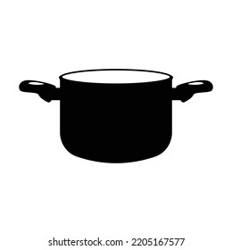 Cooking Pot Silhouette. Black and White Icon Design Elements on Isolated White Background