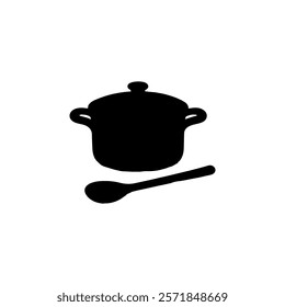 Cooking Pot   silhouette icon vector design.
