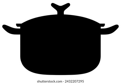 cooking pot silhouette, Kitchen cooking pots vector icon set
