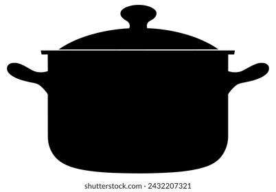 cooking pot silhouette, Kitchen cooking pots vector icon set
