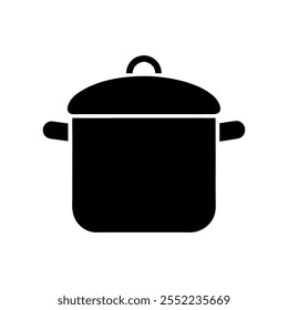 Cooking pot silhouette vector icon design