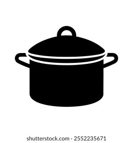 Cooking pot silhouette vector icon design