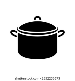 Cooking pot silhouette vector icon design