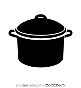 Cooking pot silhouette vector icon design