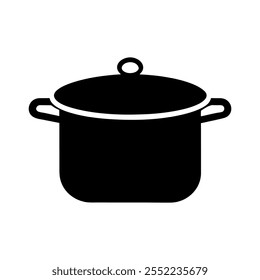 Cooking pot silhouette vector icon design