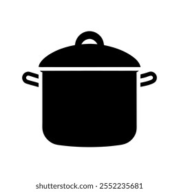 Cooking pot silhouette vector icon design