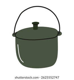 Cooking pot in a simple design suitable for various culinary uses outdoors or indoors