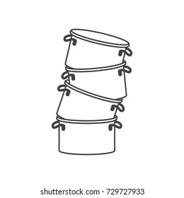 cooking pot stack monochrome silhouette vector illustration