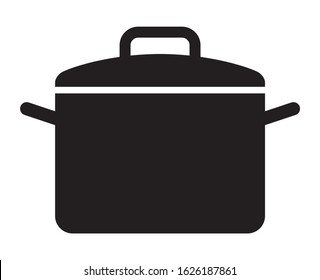 Cooking pot or stockpot / stock pot flat vector icon for cooking apps and websites