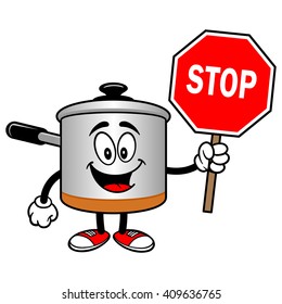 Cooking Pot with a Stop Sign