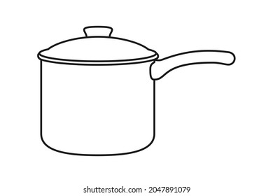 Cooking pot or suacepan in vector Icon