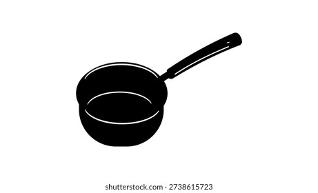 cooking pot symbol, black isolated silhouette