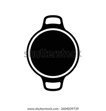 Cooking pot top view flat vector icon design on white background