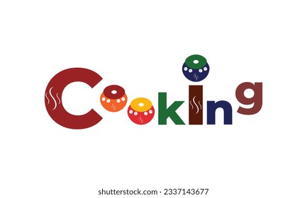 Cooking Pot Typography Logo Illustration Design