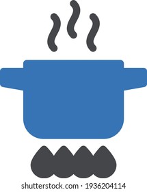 icono de color de glifo vectorial de olla de cocina