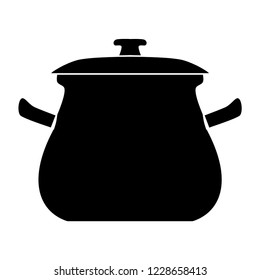 Cooking pot vector icon.The icon can be used for example for logo