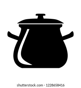 Cooking pot vector icon.The icon can be used for example for logo