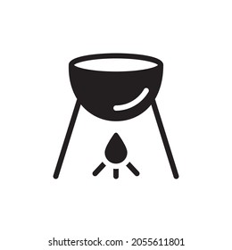 Cooking pot vector icon, isolated on white background