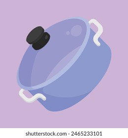 Icono de Vector de olla. Ilustración vectorial de olla. Ilustración vectorial de la olla con la tapa