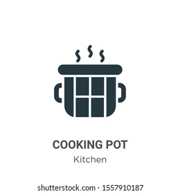 Cooking pot vector icon on white background. Flat vector cooking pot icon symbol sign from modern kitchen collection for mobile concept and web apps design.