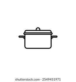 Cooking pot vector icon outlined style.