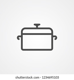 Cooking pot vector icon sign symbol