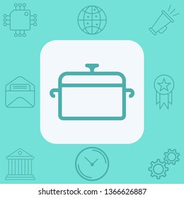 Cooking pot vector icon sign symbol