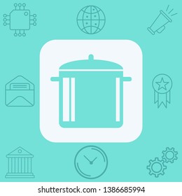 Cooking pot vector icon sign symbol