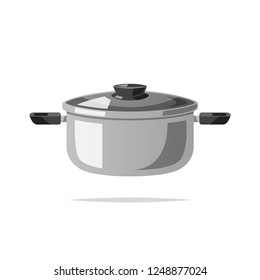 Cooking pot vector isolated illustration
