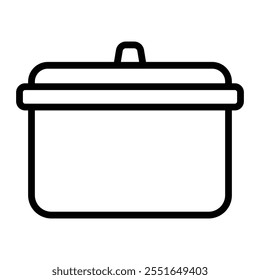 Cooking Pot Vector Line Icon Design