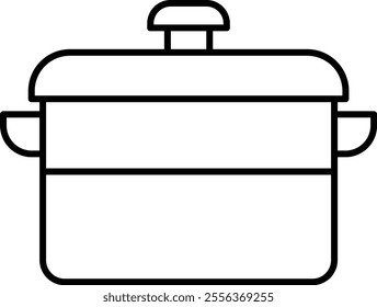 Cooking Pot Vector Line Icon Design