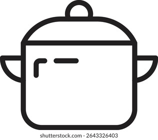 Cooking Pot Vector Line Icon Design