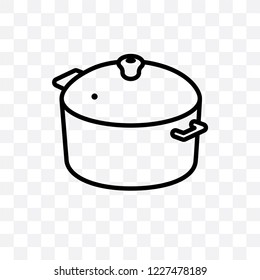 Cooking pot vector linear icon isolated on transparent background, Cooking pot transparency concept can be used for web and mobile
