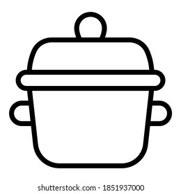 icono de contorno vectorial de olla de cocina. Símbolos modernos de línea delgada. Colección de elementos tradicionales.