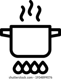 cooking pot vector thin line icon