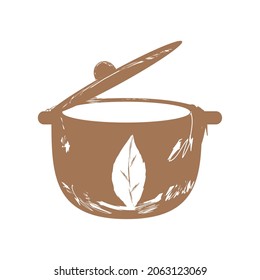 cooking pot vegan icon grunge style