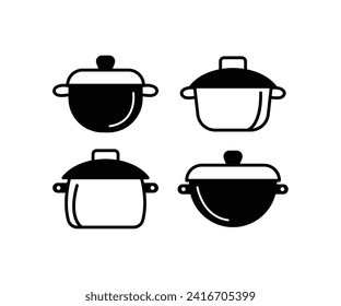 utensilios de cocina y paneles diseño vectorial simple contorno blanco negro conjuntos de colecciones de ilustraciones planas