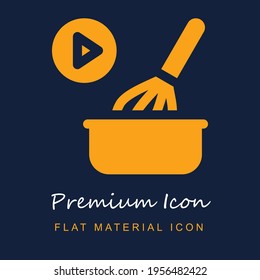 Cooking premium material ui ux isolated vector icon in navy blue and orange colors
