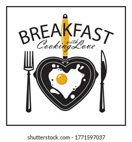 cooking process of fried egg on pan isolated on white background