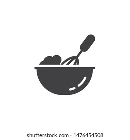 Cooking process vector icon. Beating with hand mixer filled flat sign for mobile concept and web design. Whisk mixing dough glyph icon. Symbol, logo illustration. Vector graphics