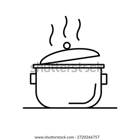 Cooking in Progress Icon – Food Preparation Status Line Symbol
