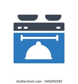 cooking range glyph color vector icon