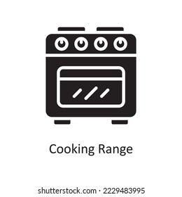 Cooking Range Vector Solid Icon Design illustration. Housekeeping Symbol on White background EPS 10 File