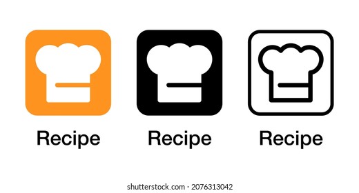 Cooking recipe app icon vector design illustration material
