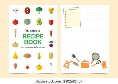 Cooking recipe book design guideline, Vector illustration design