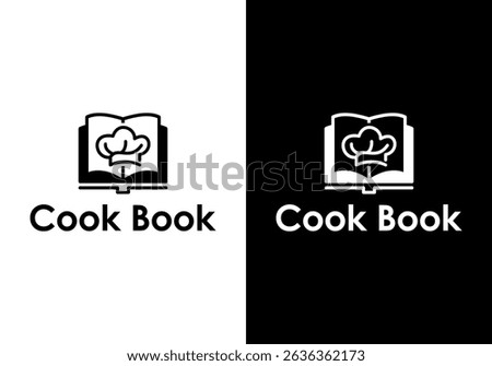 Cooking recipe book Vector design logo template, cooking recipe guide logo. cooking book logo.