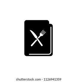 Cooking Recipe, Cook Book. Flat Vector Icon illustration. Simple black symbol on white background. Cooking Recipe, Cook Book sign design template for web and mobile UI element