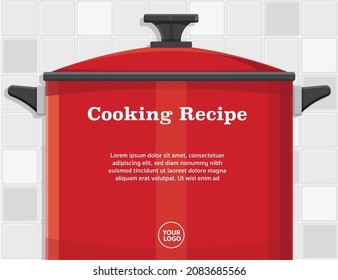 Receta de cocina Fondo de cocina, afiche de cocina, ilustración vectorial