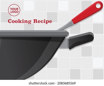 Cooking Recipe Kitchenware background, cooking poster, vector illustration